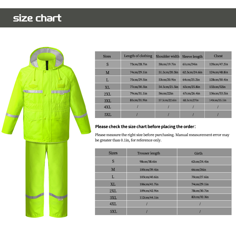 Custom Logo Rainproof Rain Suit Safety Reflective Raincoat