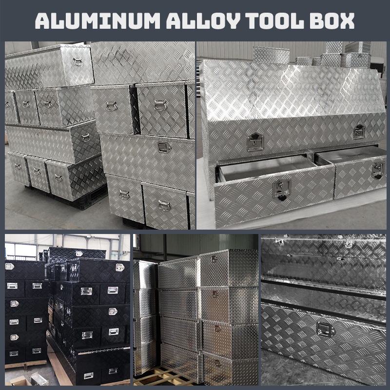 Wholesale Waterproof Aluminum Toolbox Transport Box with 2 Drawers