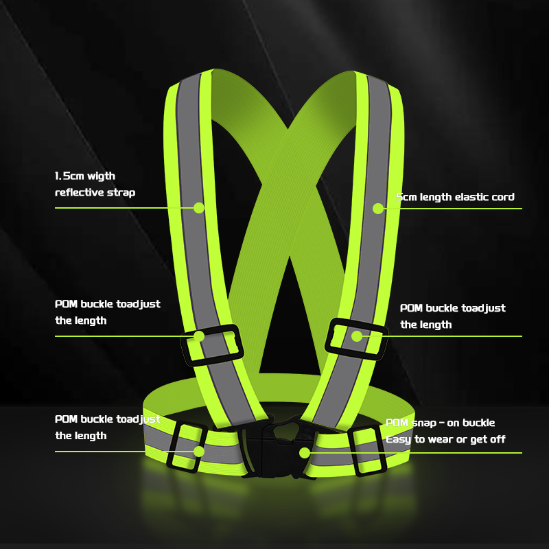 High Visibility Warning Reflective Belt Elastic Safety Cycling Vest