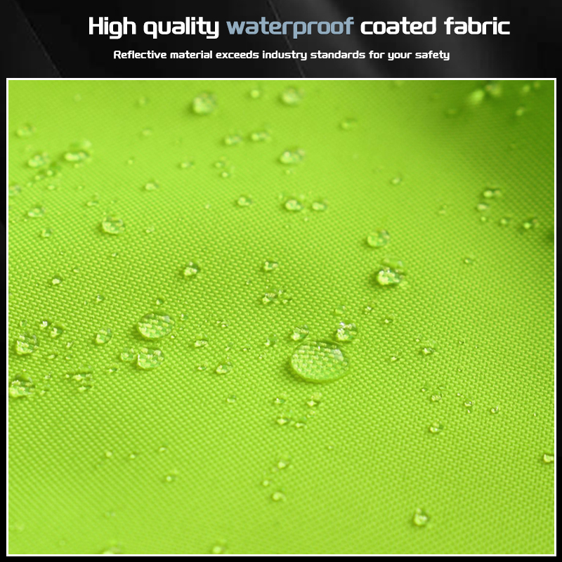 Weather Resistant Reflective Safety Raincoat with Reflective Tapes