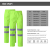 Breathable Fluorescent Reflective Rain Pants with Reflective Strips