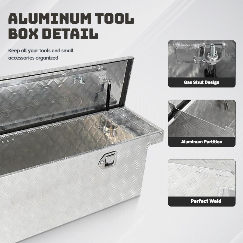 Versatile Durable Trailer Aluminum Tool Box with Lock