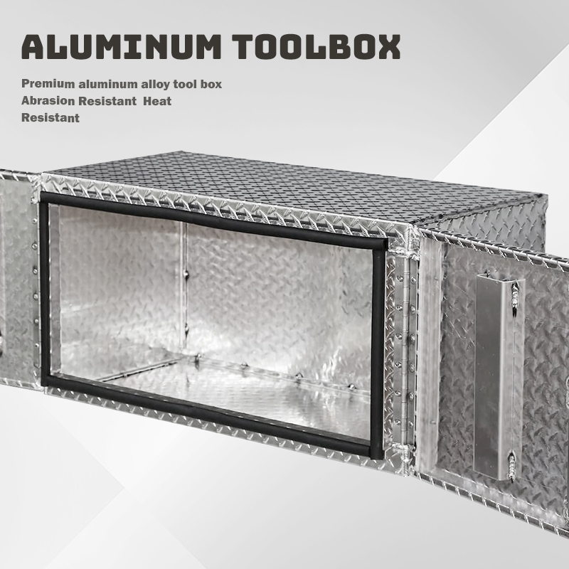 Lockable Diamond Checkered Aluminum Tool Box for Trailer Tongue