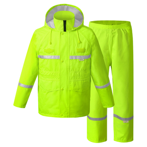 Custom Logo Rainproof Rain Suit Safety Reflective Raincoat