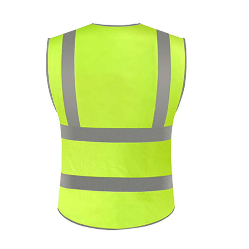 High Visibility Zippered Safety Reflective Vest with Reflective Tape