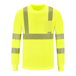 Polyester Reflective Apparel Safety Long Sleeve T Shirts for Men