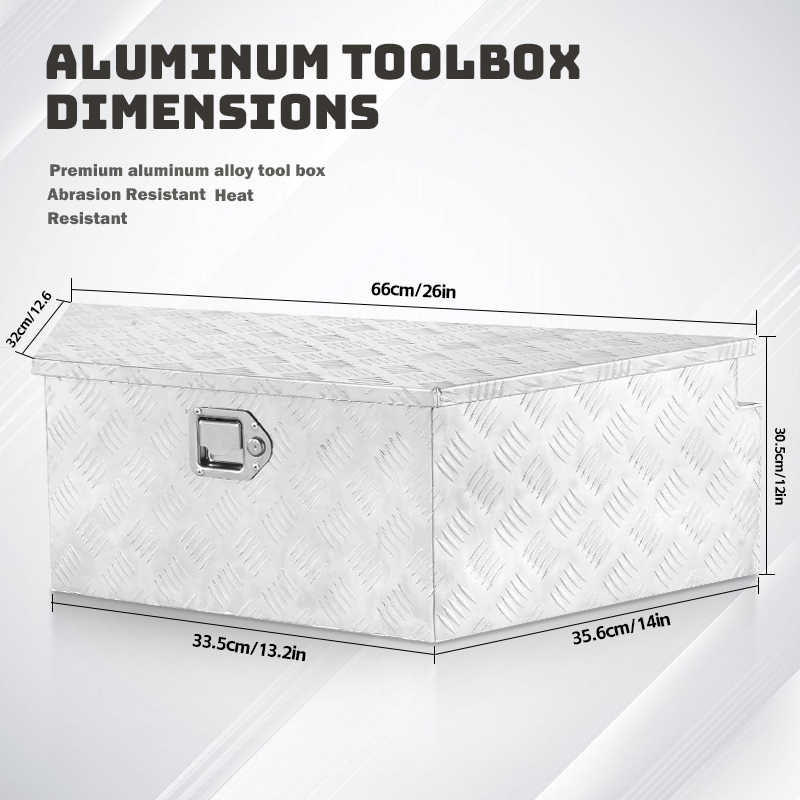 Aluminum Tool Box Tool Organizer Trailer ToolBox Pickup Tool Box