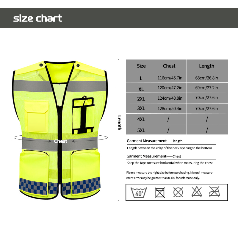 Custom Logo Hi Vis Safety Vest Workwear for Construction Road