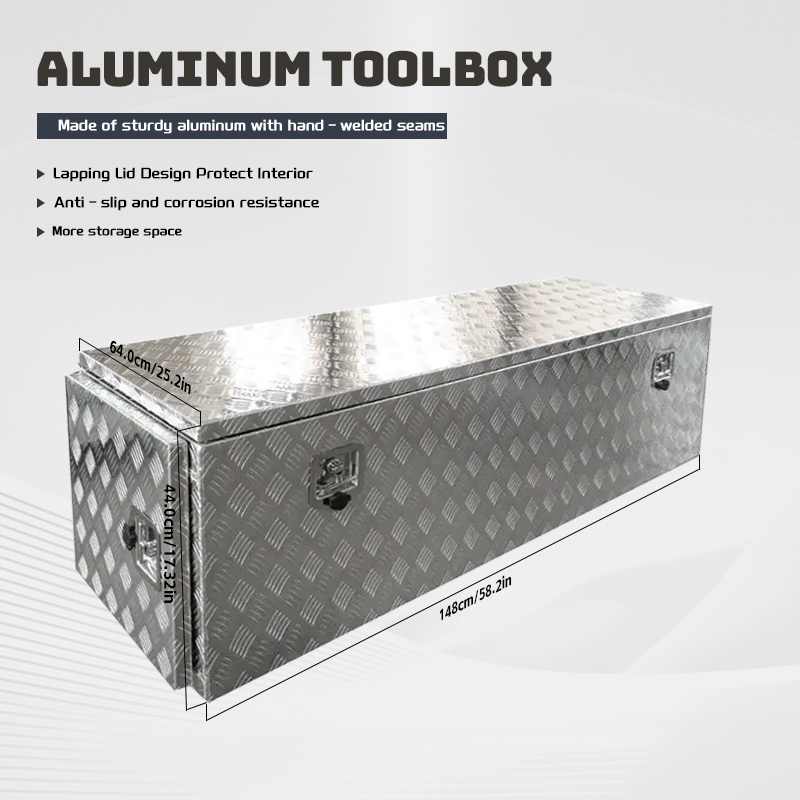 Hot Sell Trailer Saddle Aluminum Toolbox with Side Doors