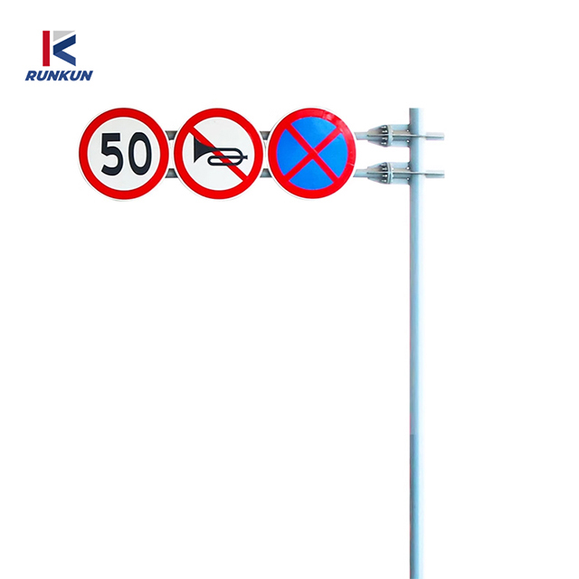 Vehicle Driving Traffic Instructions Road Traffic Sign Pole