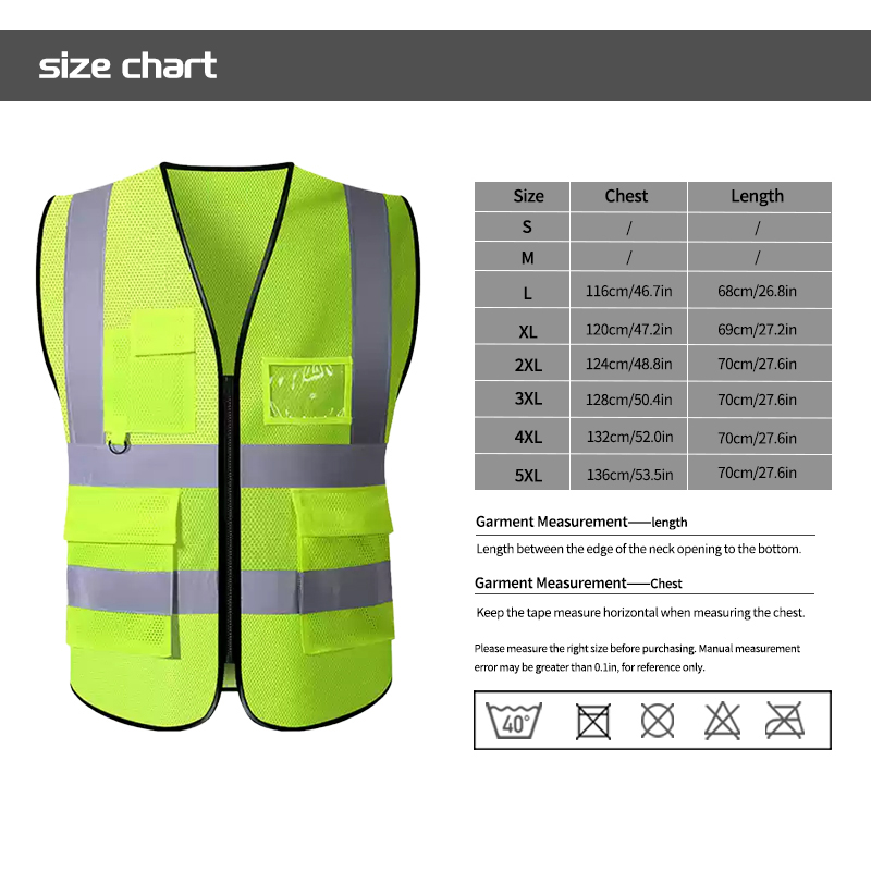 Breathable Mesh Fabric Reflective Safety Vest with Reflective Strips