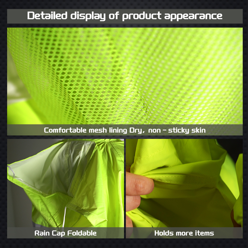 High Visibility Raincoat Rain Suit Safety Jacket with Pants