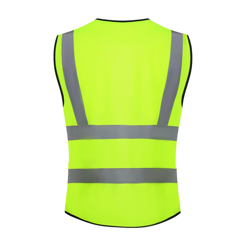 Fluorescent Green High Visibility Safety Vest with Multiple Pockets