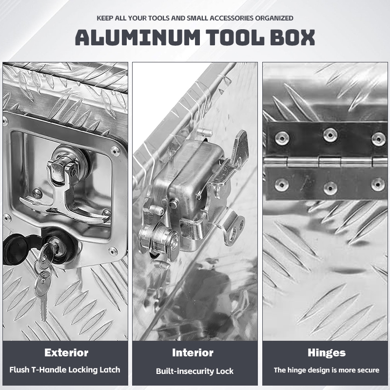 Customized Checkered Plate Aluminum Toolbox for Truck and Pickup